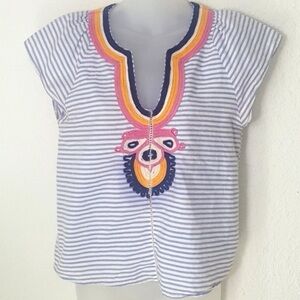 Anthropologie Whit Colorful Embroidered Blouse US XS